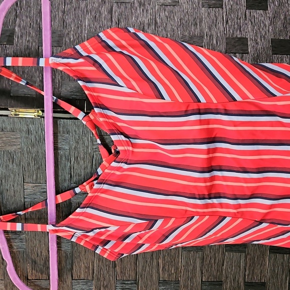 Kona Sol Red & Blue Striped One Piece Swimsuit Size Large - Picture 4 of 11